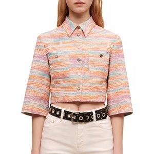NWT Maje Viraye Cropped Tweed Jacket size Medium